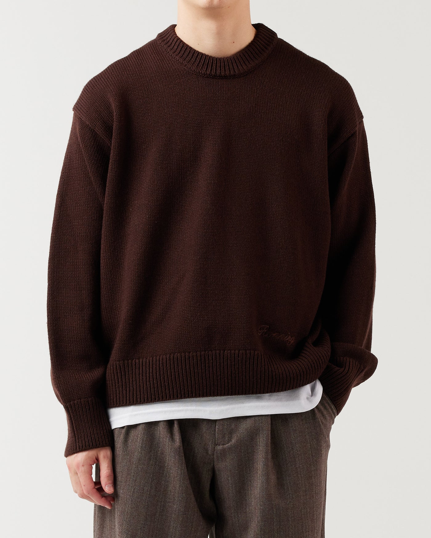 R Knit Sweater - Mocha Brown