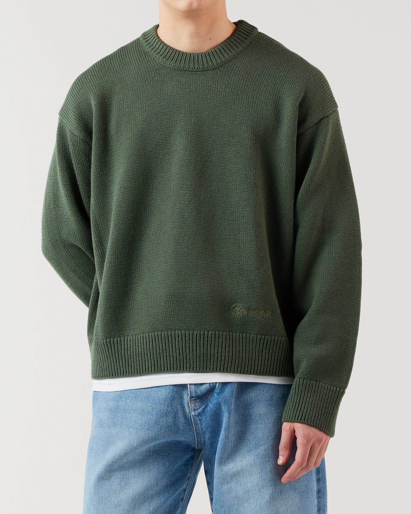 R Knit Sweater - Sage Green
