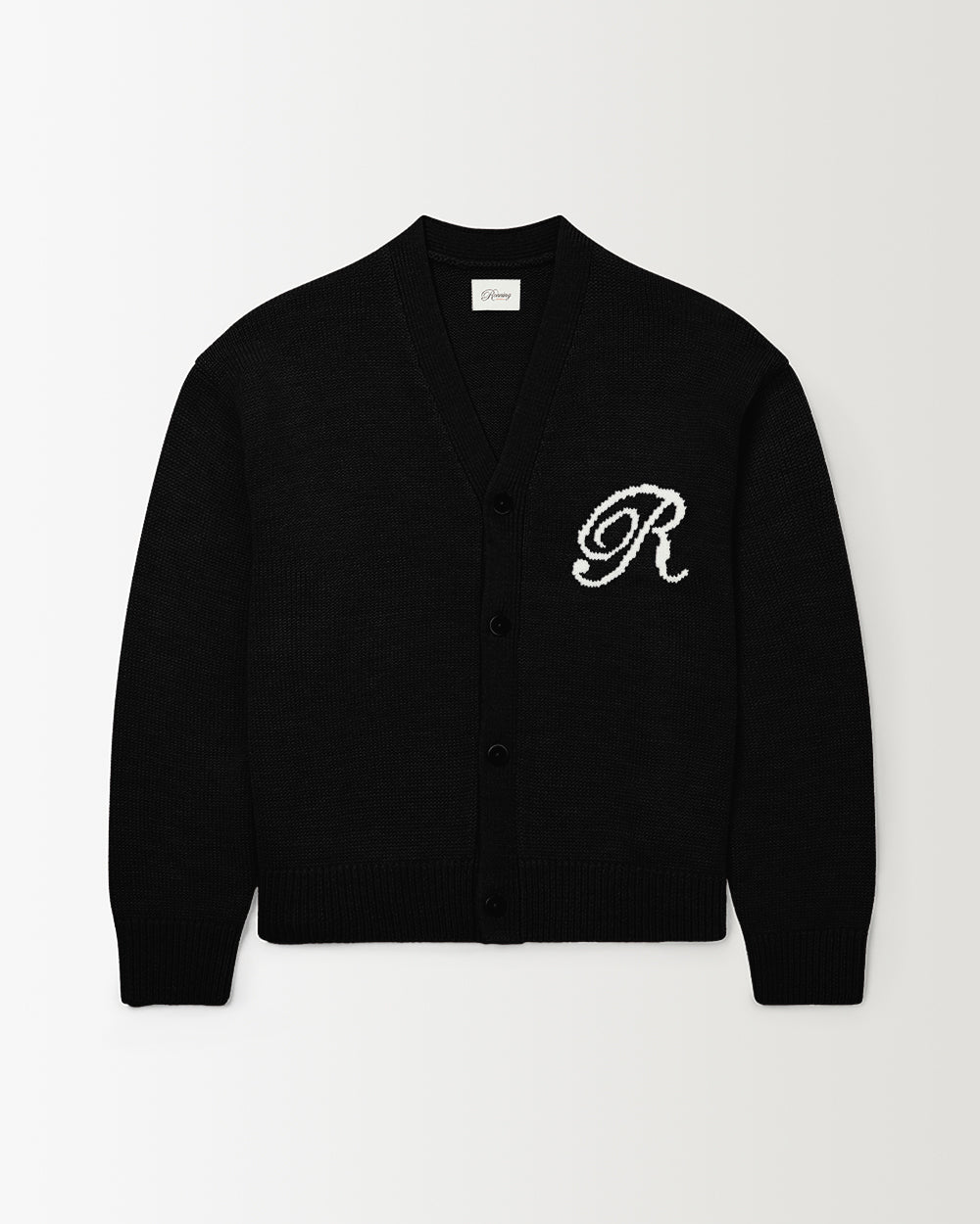 R Knit Cardigan Black RONNING, Everyday Uniform - Main Image