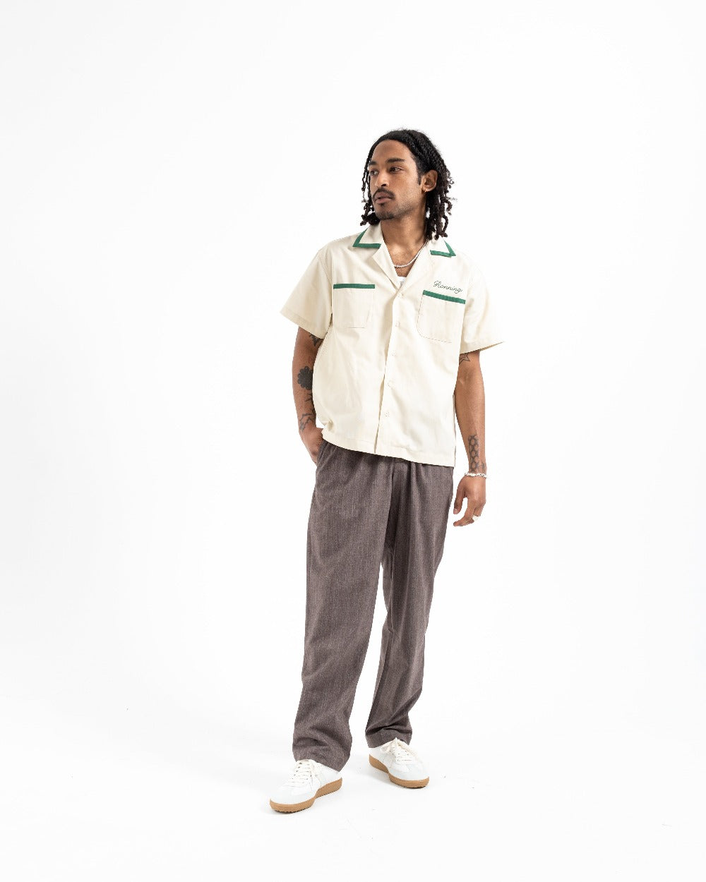 Bowling Shirt - Stone / Forest