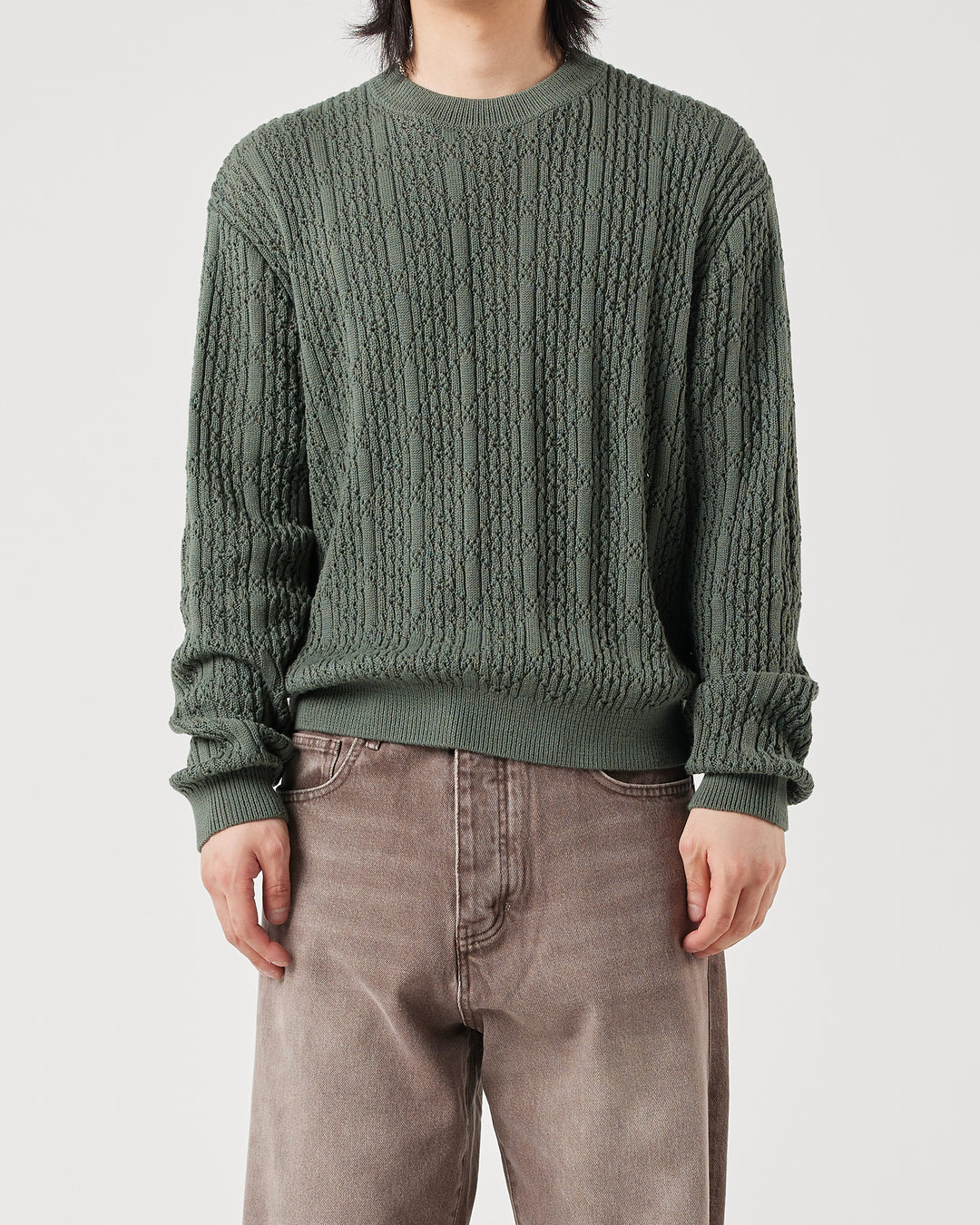 GEN_DAI ゲンダイ 24AW CREW KNIT レースアップオーバーサイズクルー