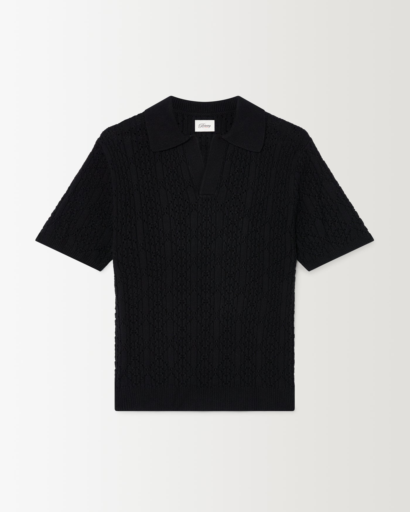 Diamond Knit Polo - Black