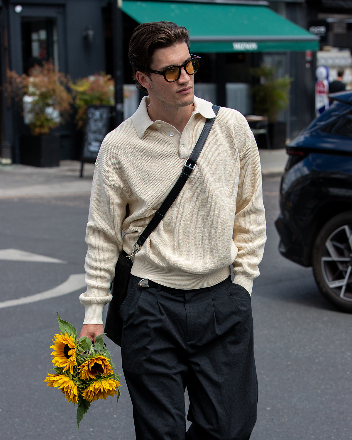 Knit Polo Sweater - Stone | RONNING, Everyday Uniform