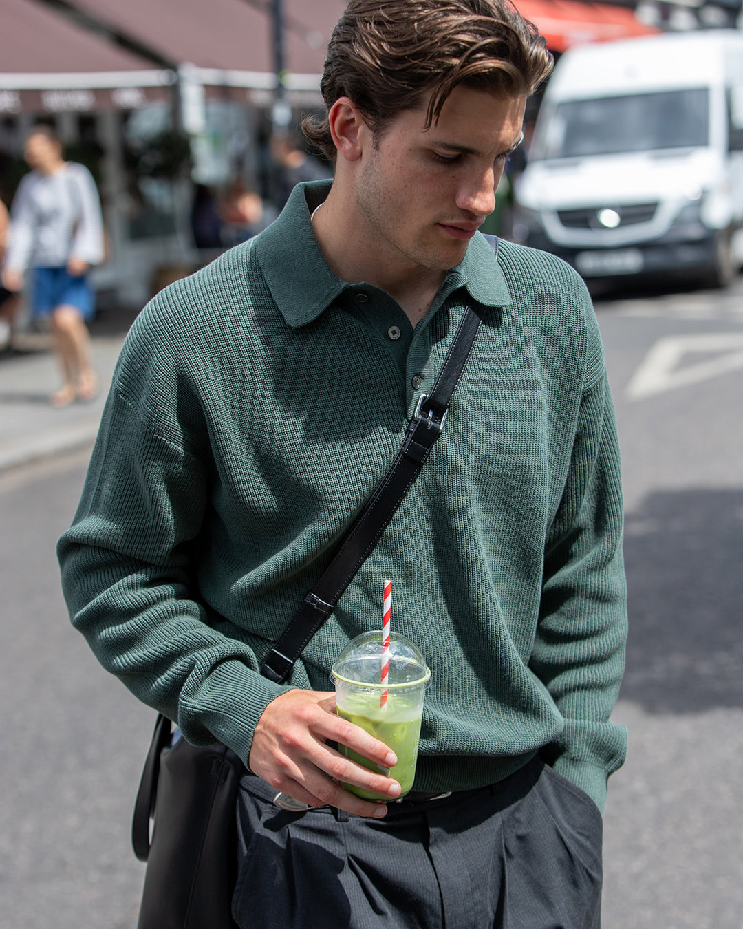 Knit Polo Sweater - Sage Green | RONNING, Everyday Uniform