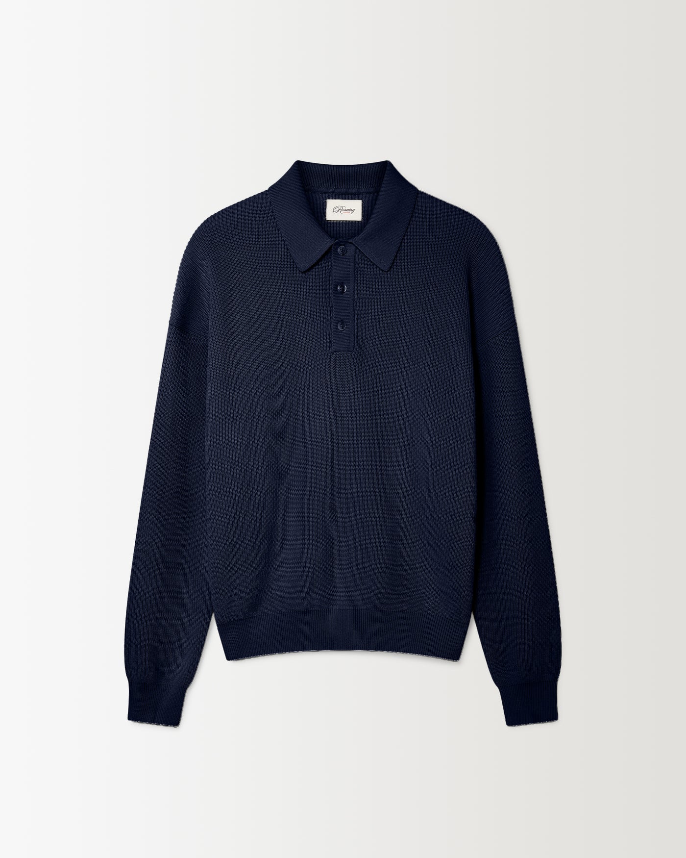 Knit Polo Sweater - Navy