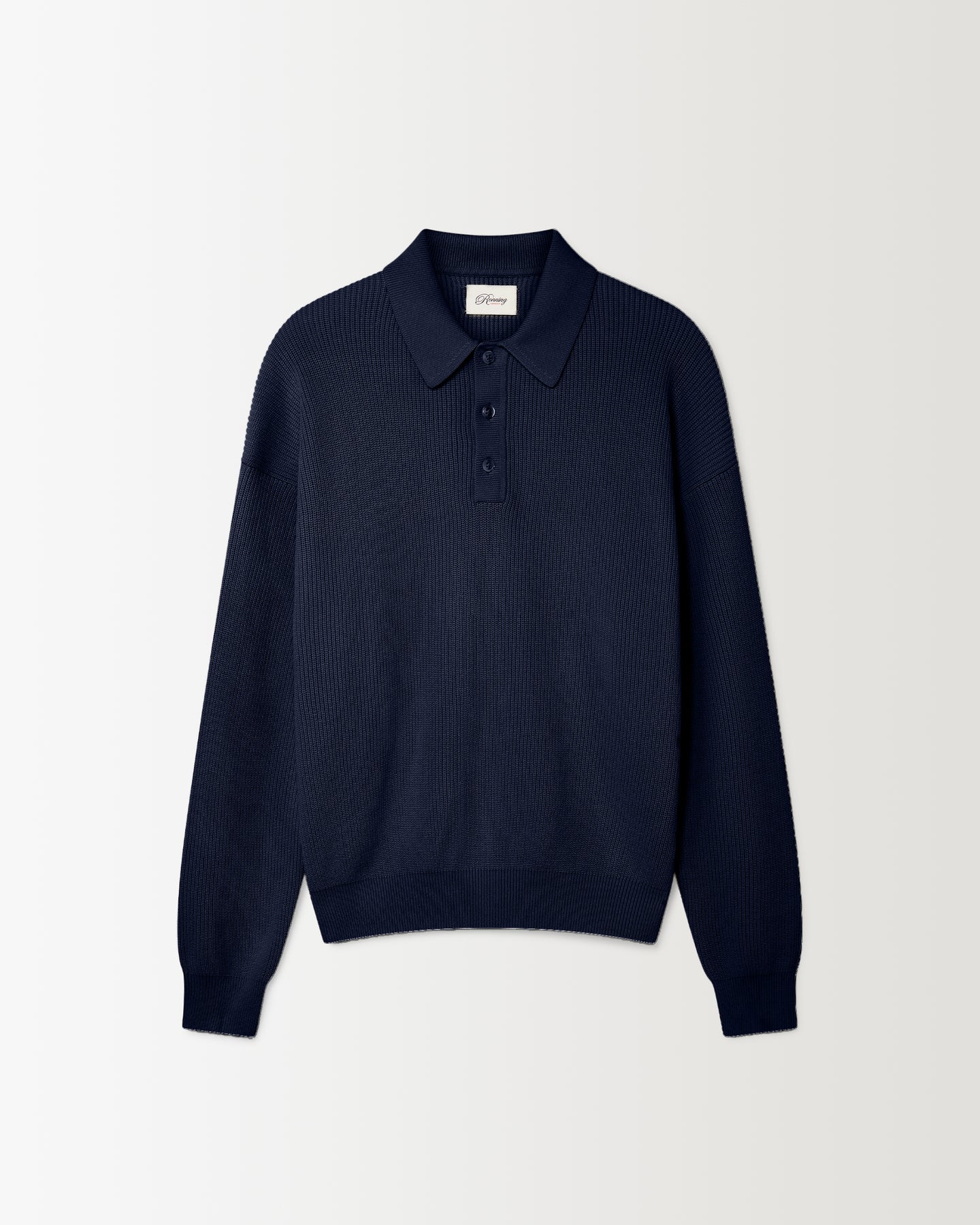Knit Polo Sweater - Navy | RONNING, Everyday Uniform
