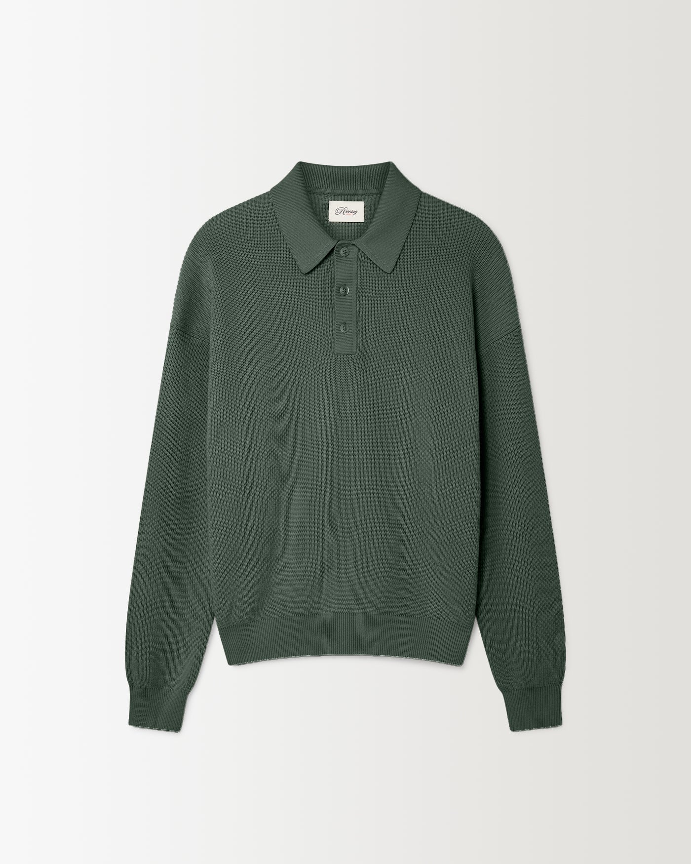 Knit Polo Sweater - Sage Green