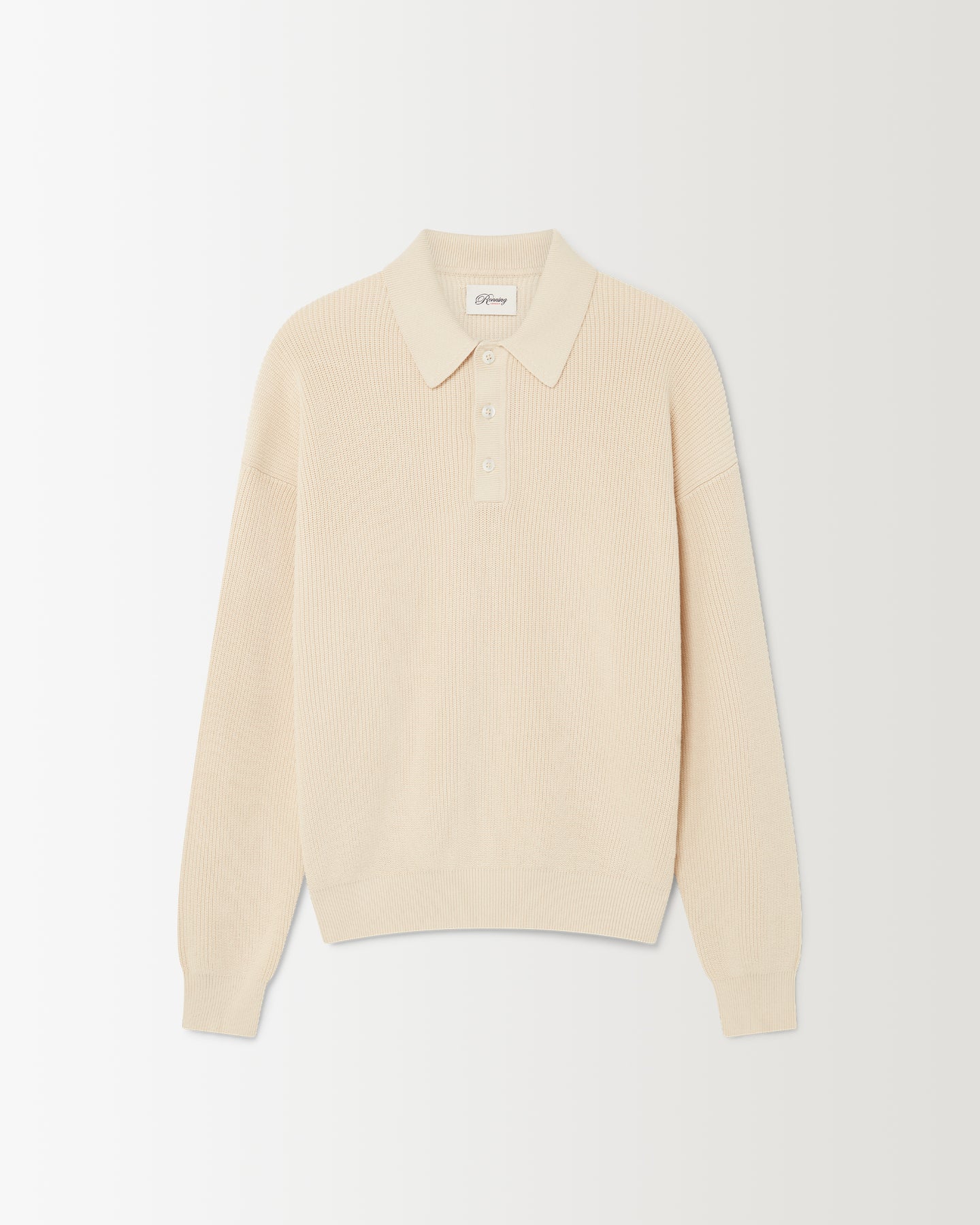 Knit Polo Sweater - Stone | RONNING, Everyday Uniform