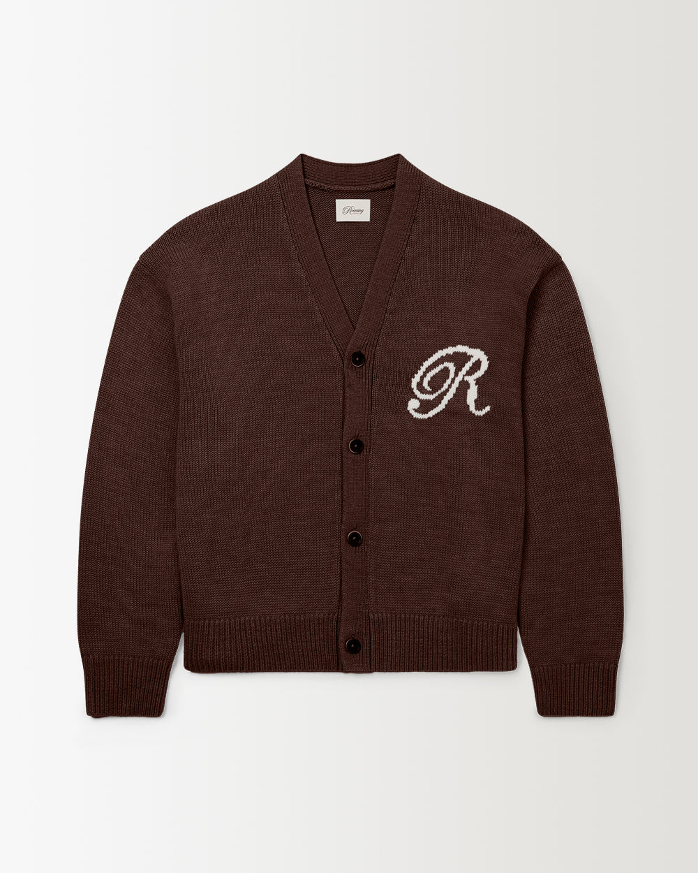 R Knit Cardigan - Mocha Brown | RONNING, Everyday Uniform