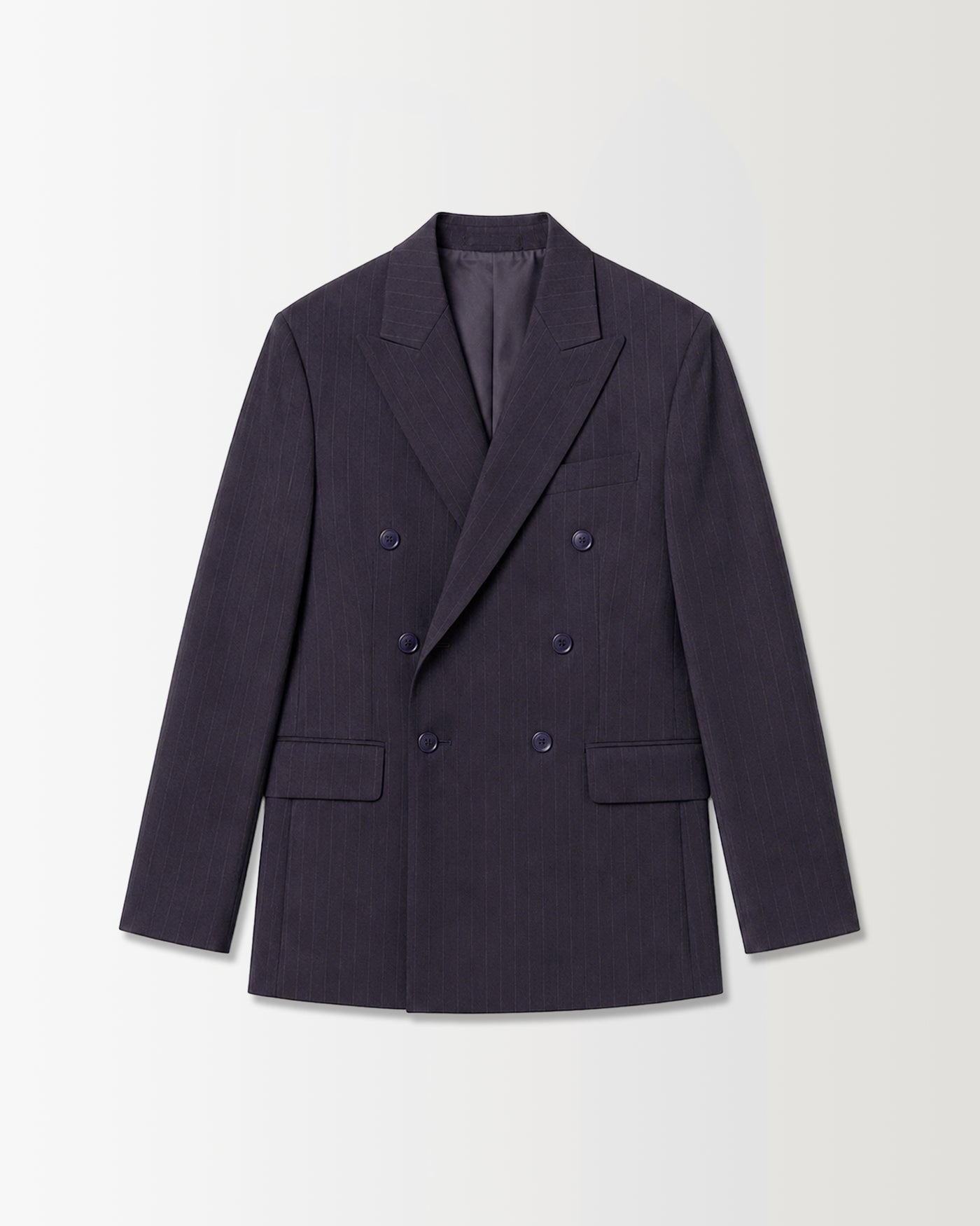 ジャケット・アウター 40's BRAILLON STRIPE DOUBLE BREASTED Double Breasted Suit Jacket - Navy Pinstripe – RONNING