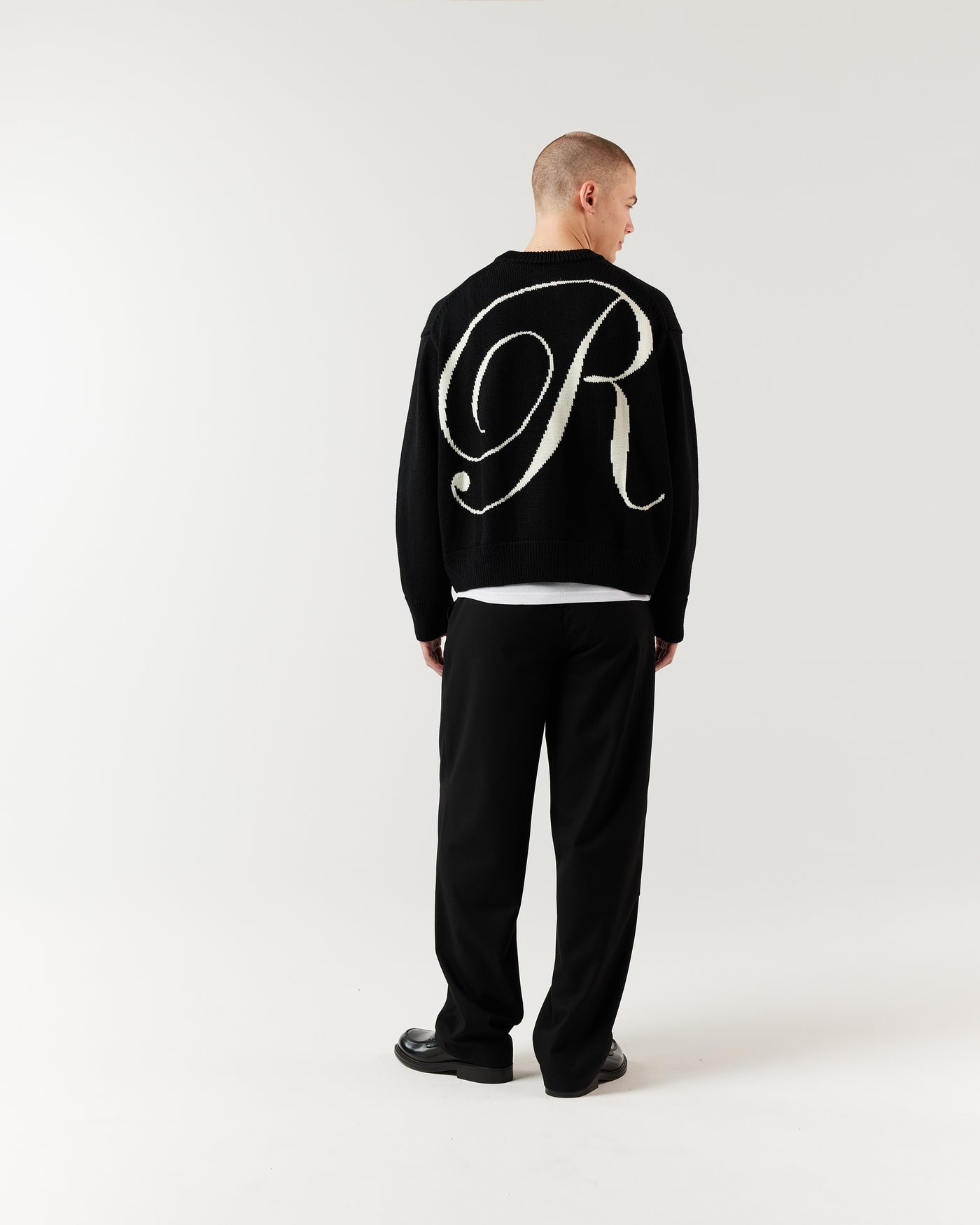 R Knit Sweater - Black
