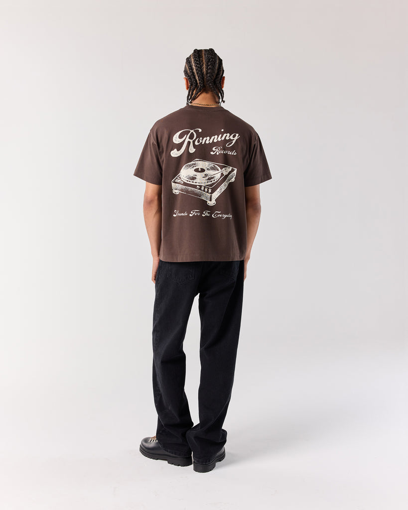 Records Tee - Mocha Brown | RONNING, Everyday Uniform