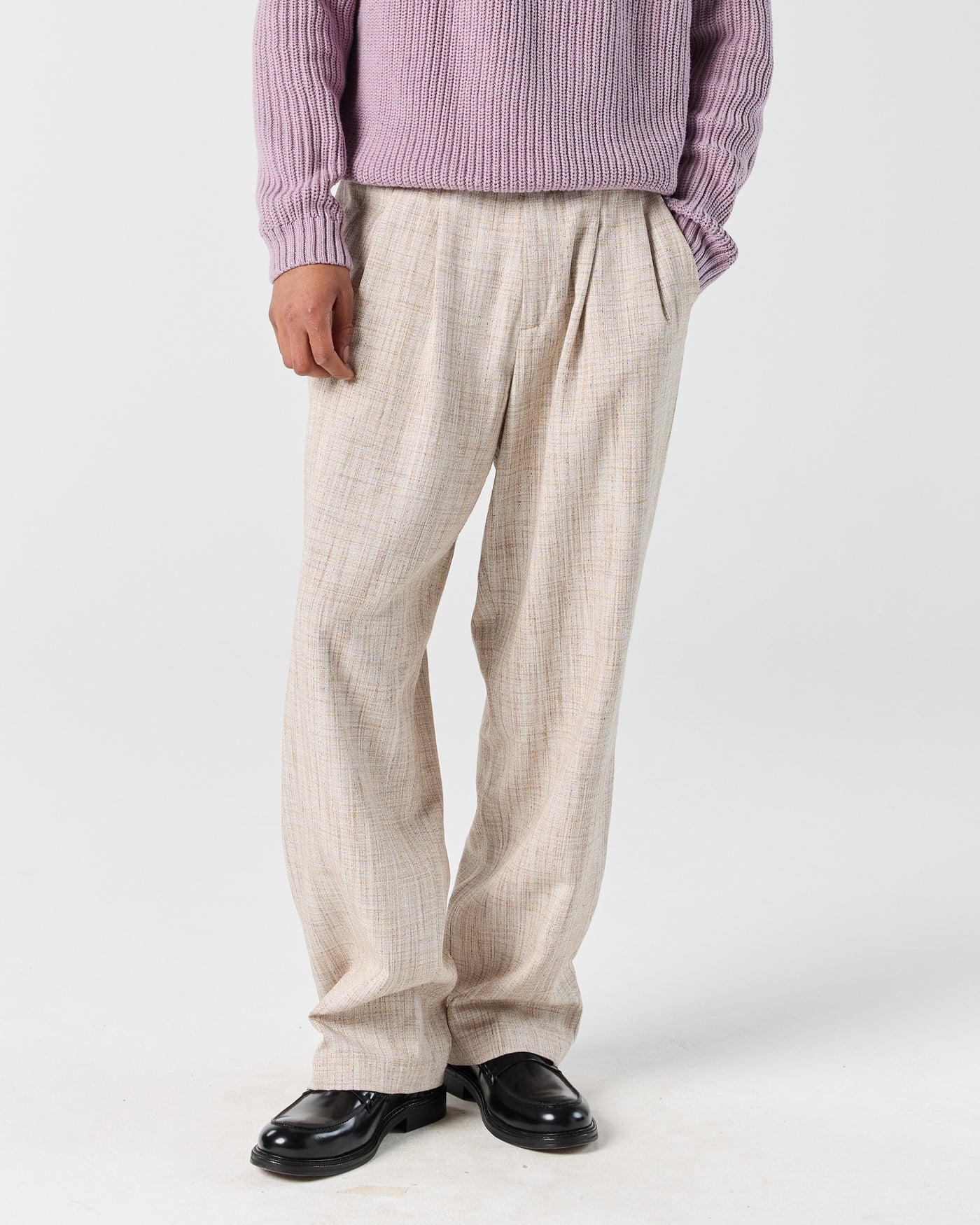 Pleated Pant - Sand Melange