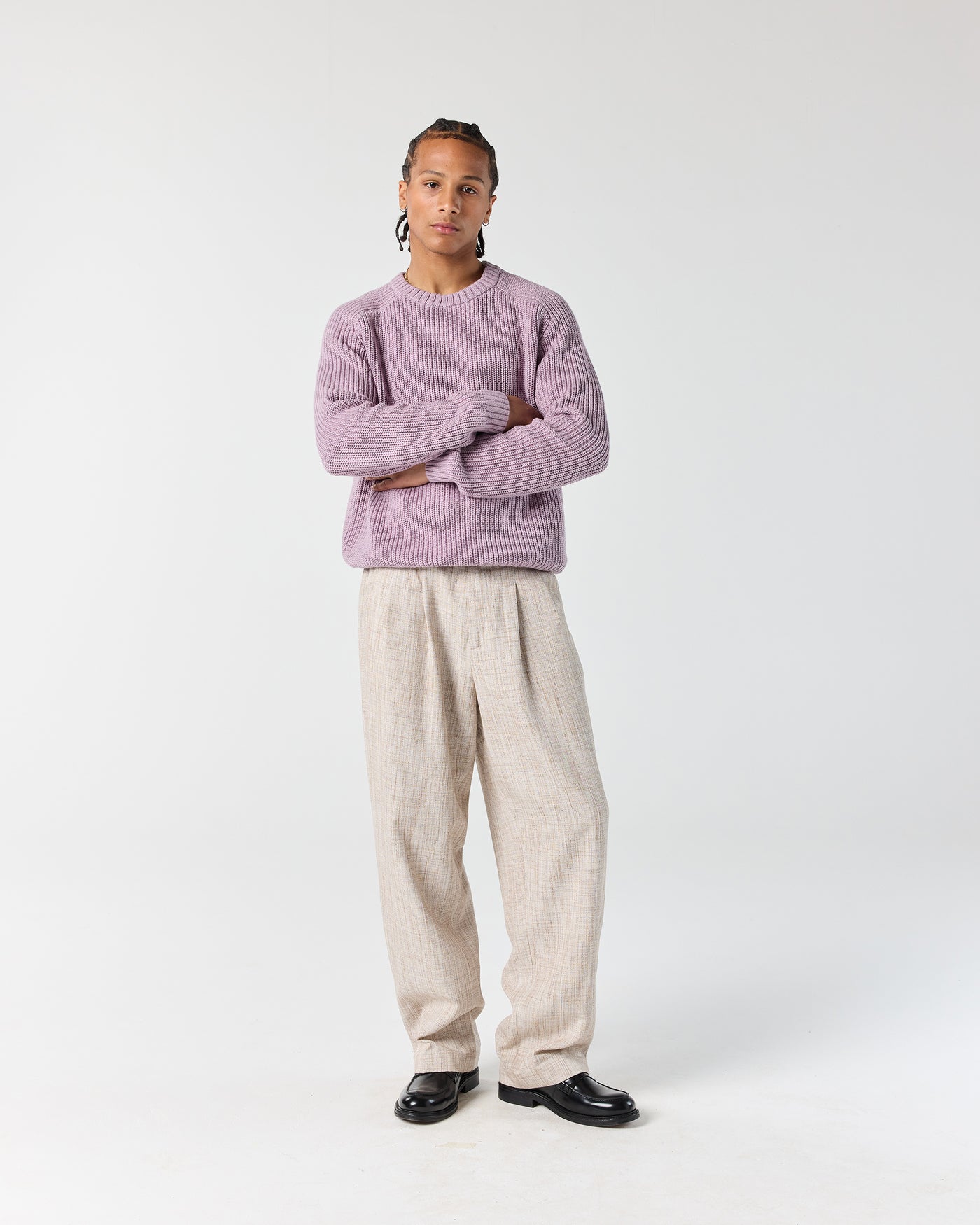 Pleated Pant - Sand Melange