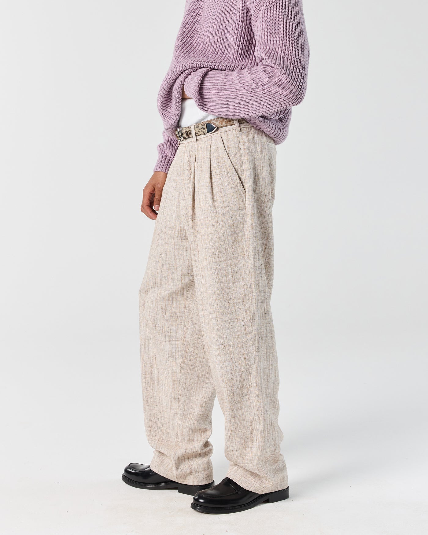 Pleated Pant - Sand Melange