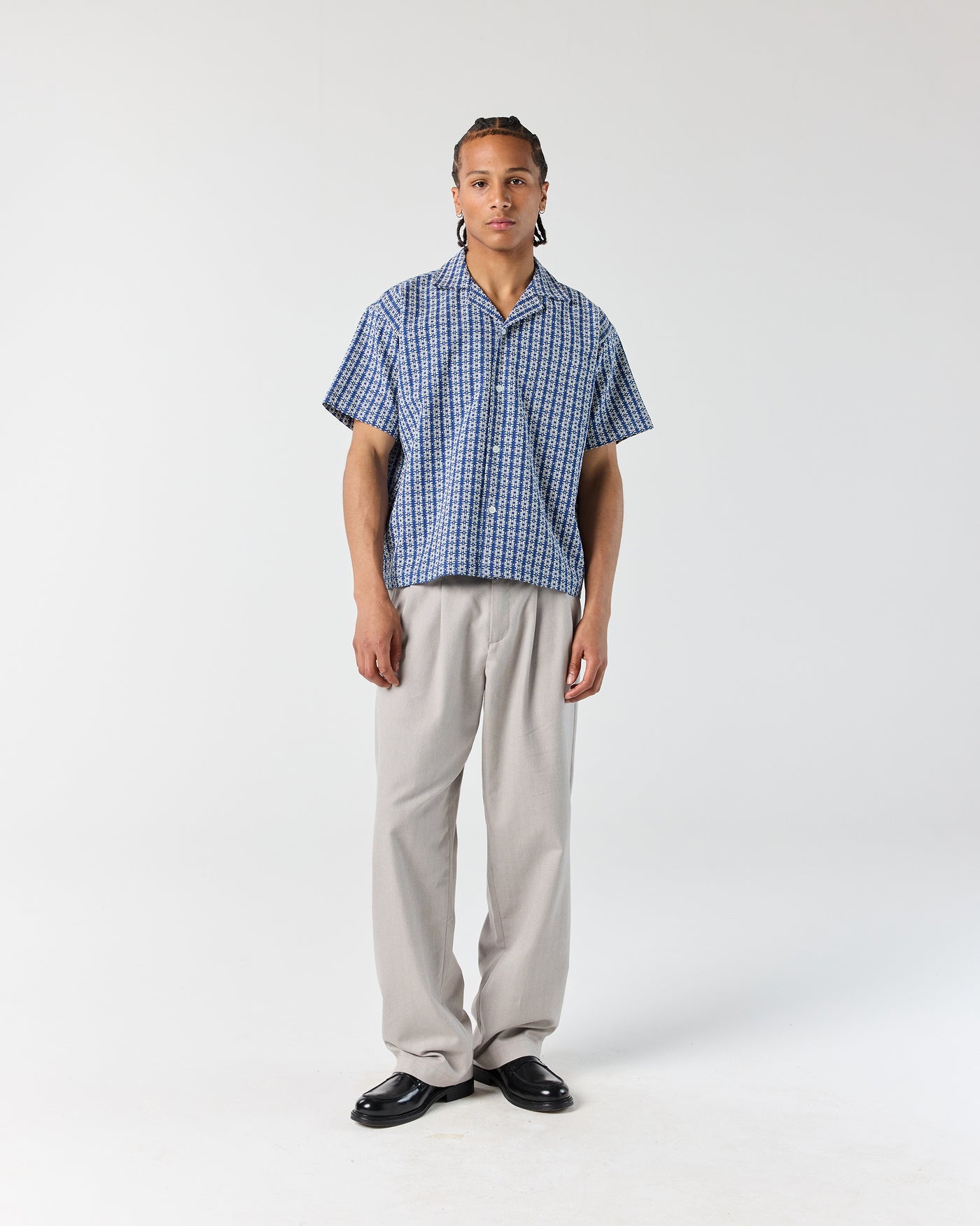 Pleated Pant - Grey Herringbone | RONNING, Everyday Uniform