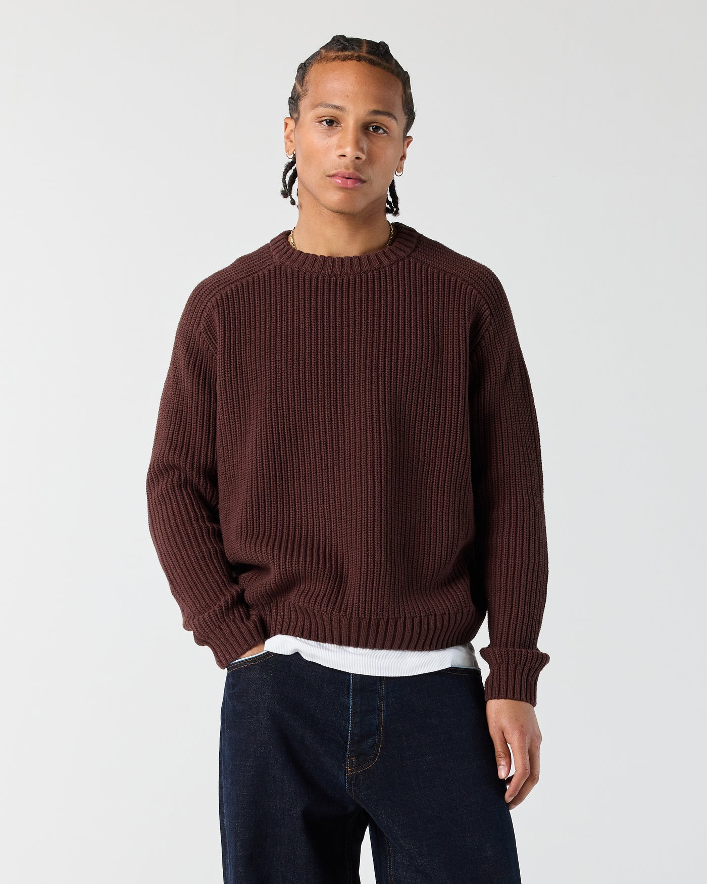 Everyday Fisherman Sweater - Mocha Brown