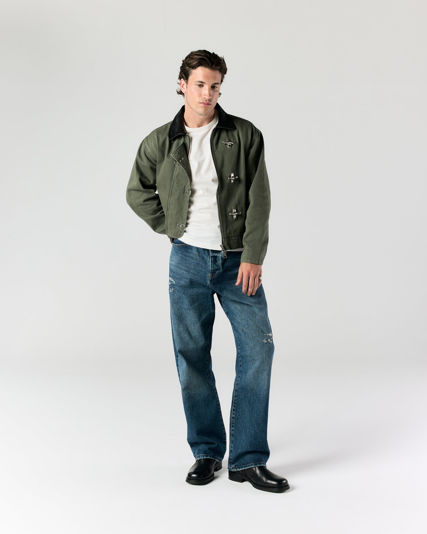 Utility Fireman Jacket - Olive Green