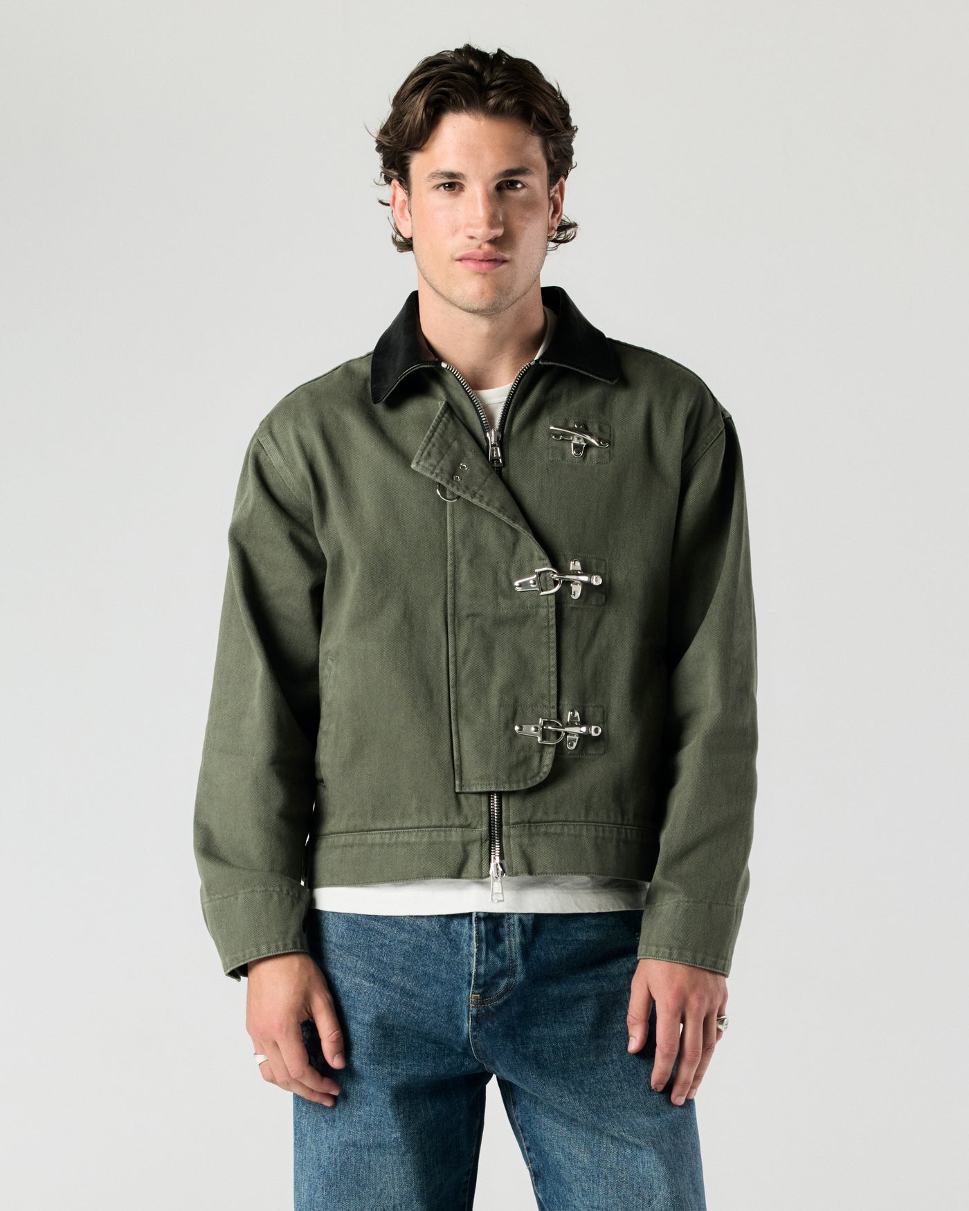 Utility Fireman Jacket - Olive Green
