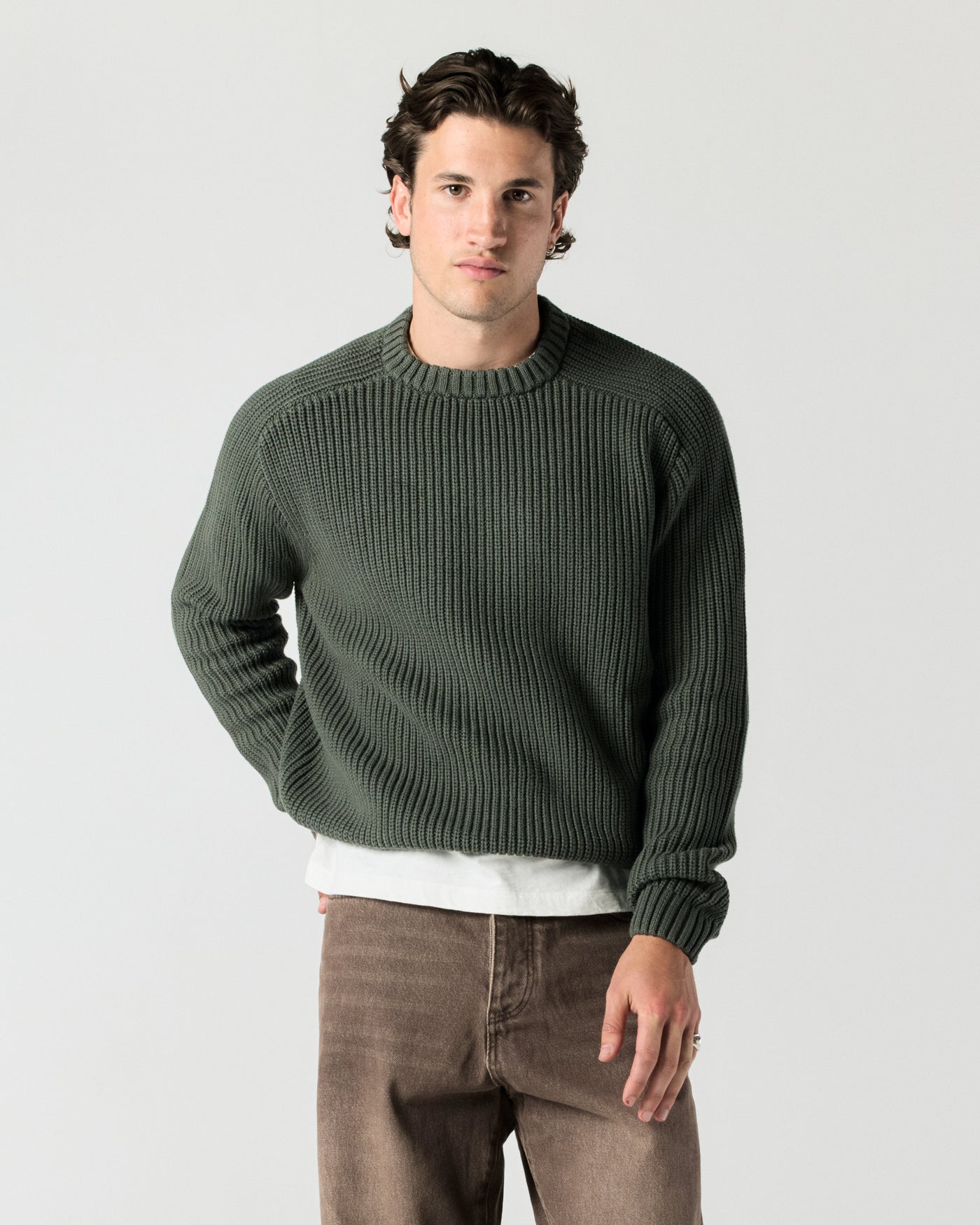 Everyday Fisherman Sweater - Sage Green