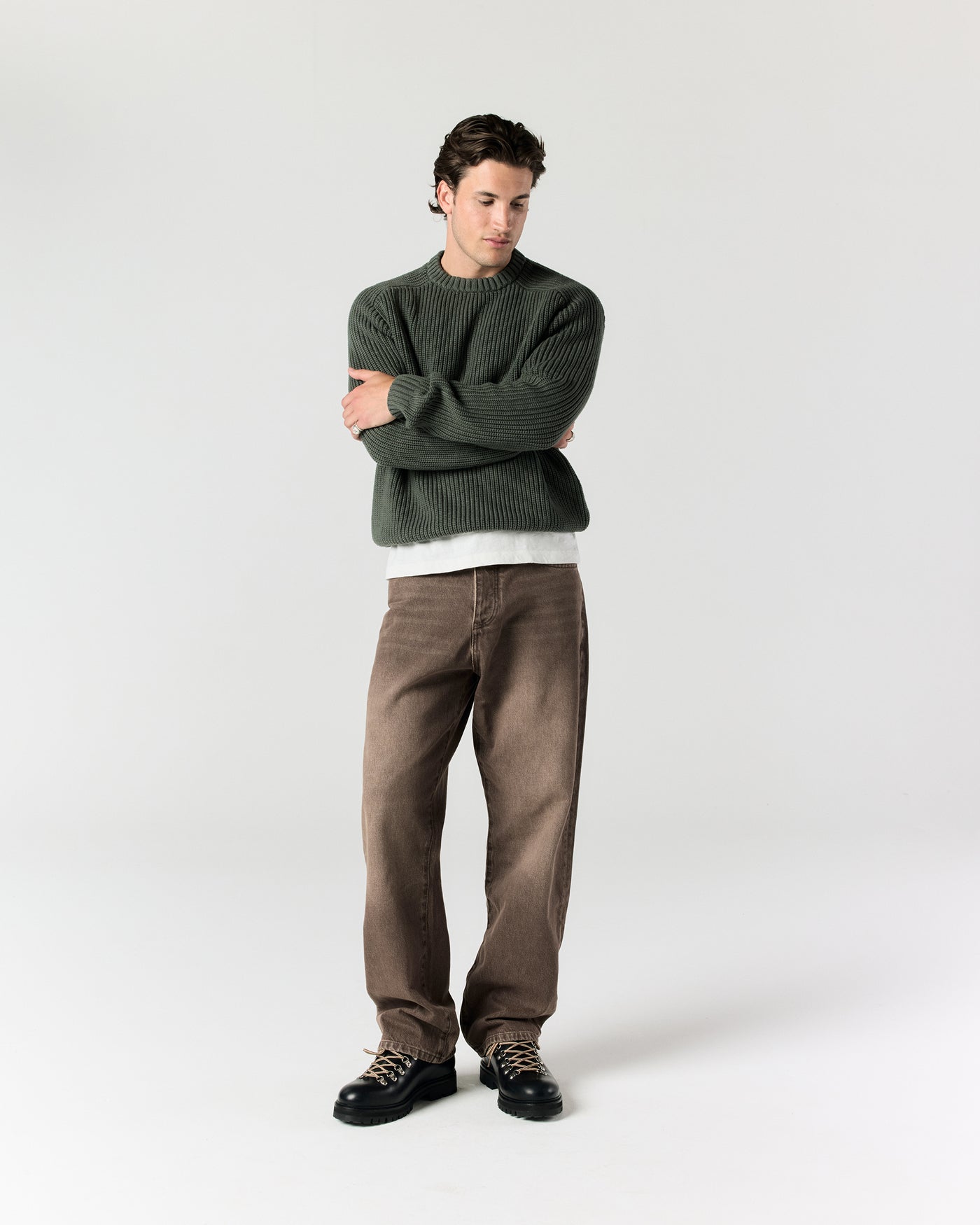 Everyday Fisherman Sweater - Sage Green