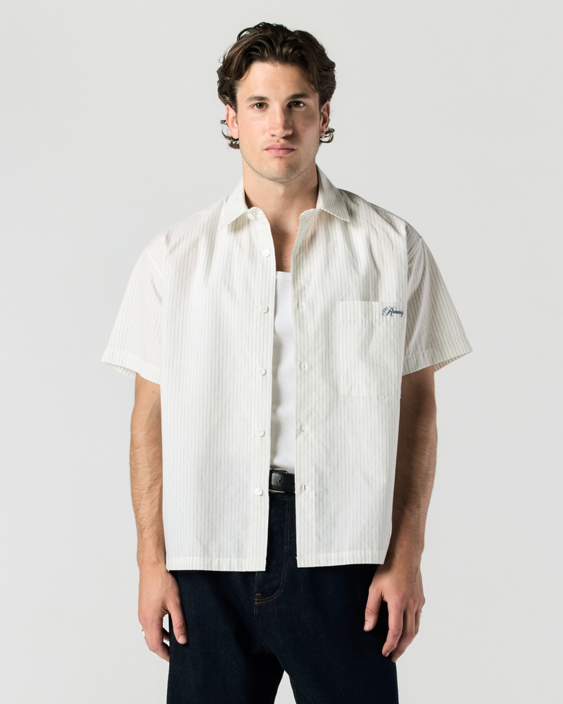 Short Sleeve Shirt - Cream Stripe | RONNING, Everyday Uniform