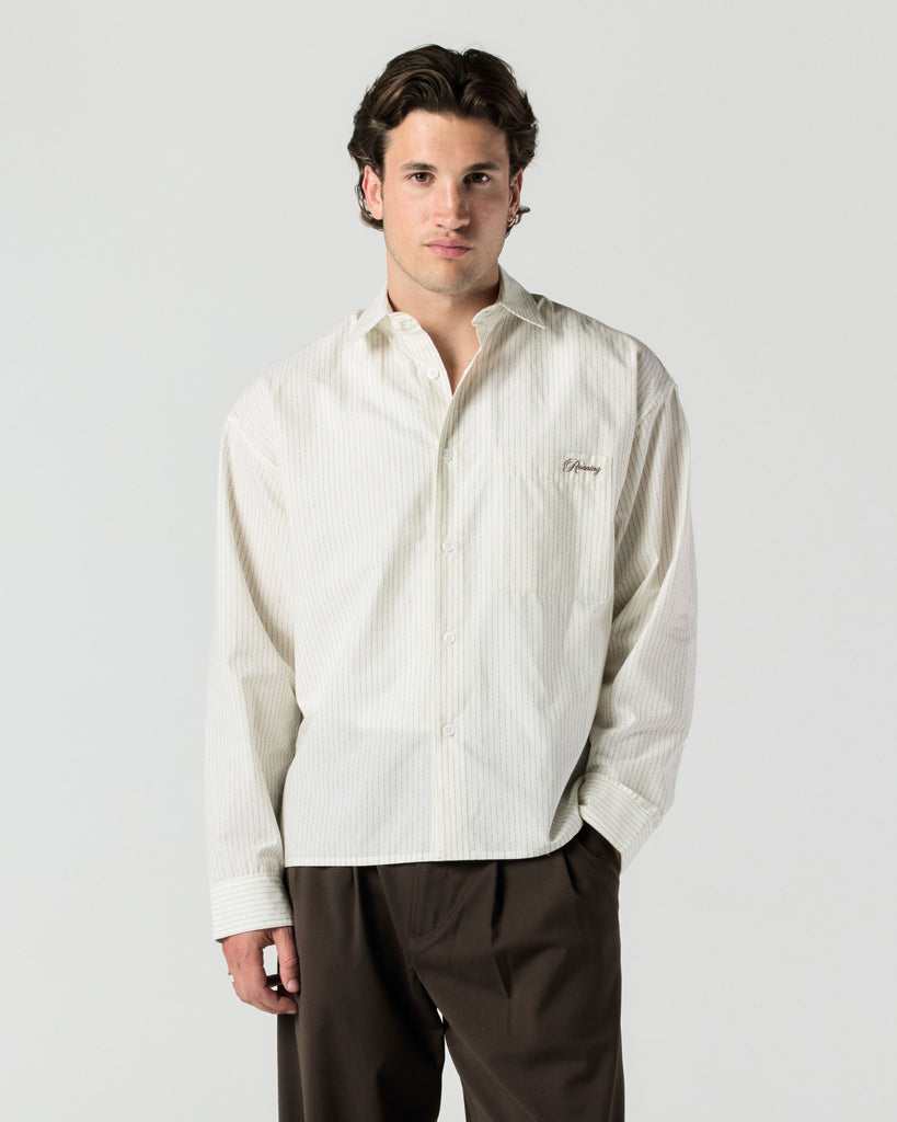 Long Sleeve Stripe Shirt - Cream | RONNING, Everyday Uniform Long Sleeve Stripe Shirt - Cream | RONNING, Everyday Uniform