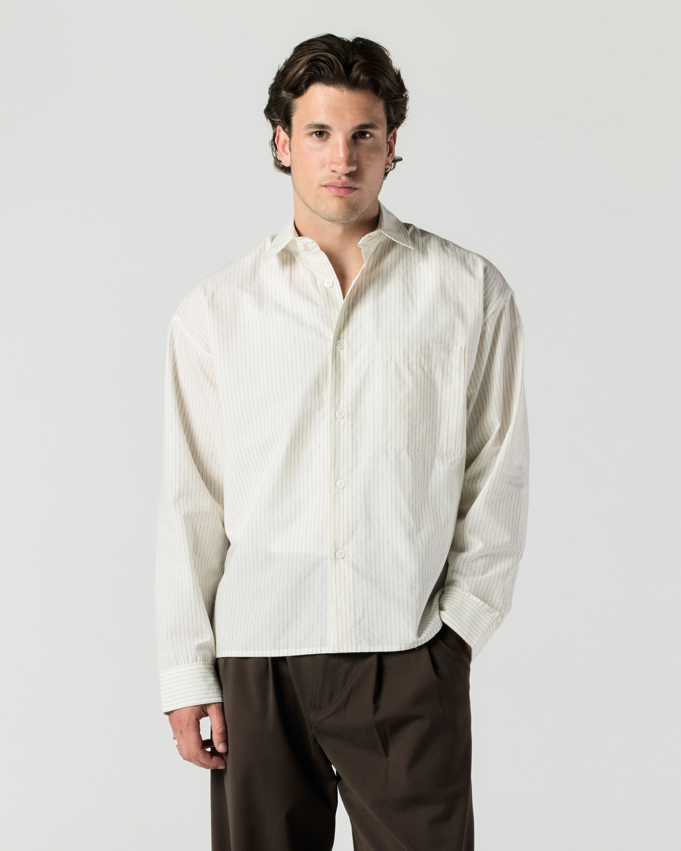 Long Sleeve Stripe Shirt - Cream | RONNING, Everyday Uniform
