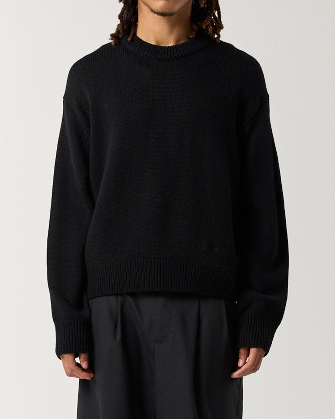 Merino Blend Crew Knit Sweater - Black | RONNING, Everyday
