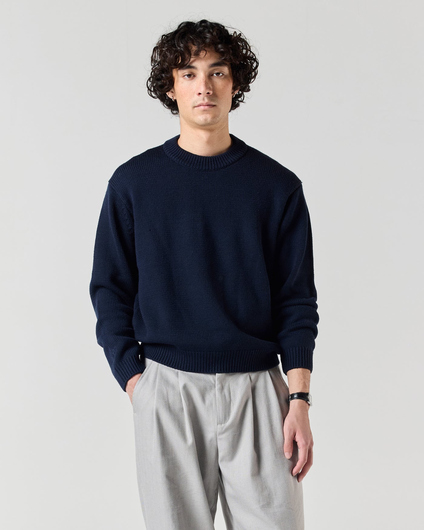 Pure Merino Knit Sweater - Navy | RONNING, Everyday Uniform