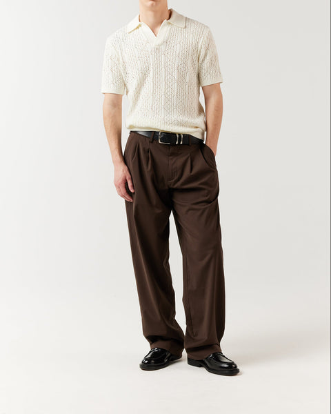 Diamond Knit Polo - Ivory | RONNING, Everyday Uniform