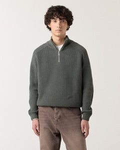 1/4 Zip Fisherman Sweater - Grey | RONNING, Everyday Uniform