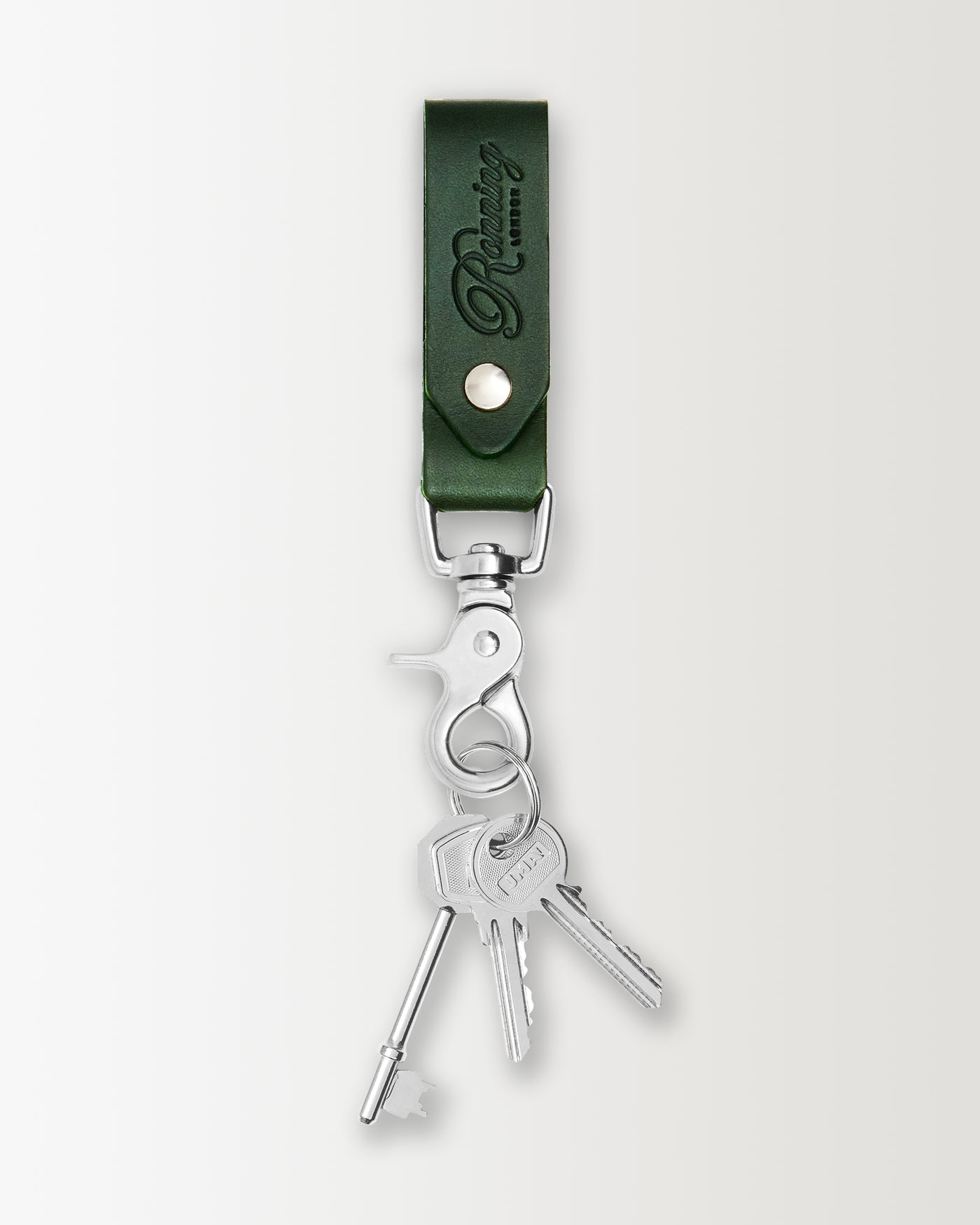 Leather Keyring - Sage Green
