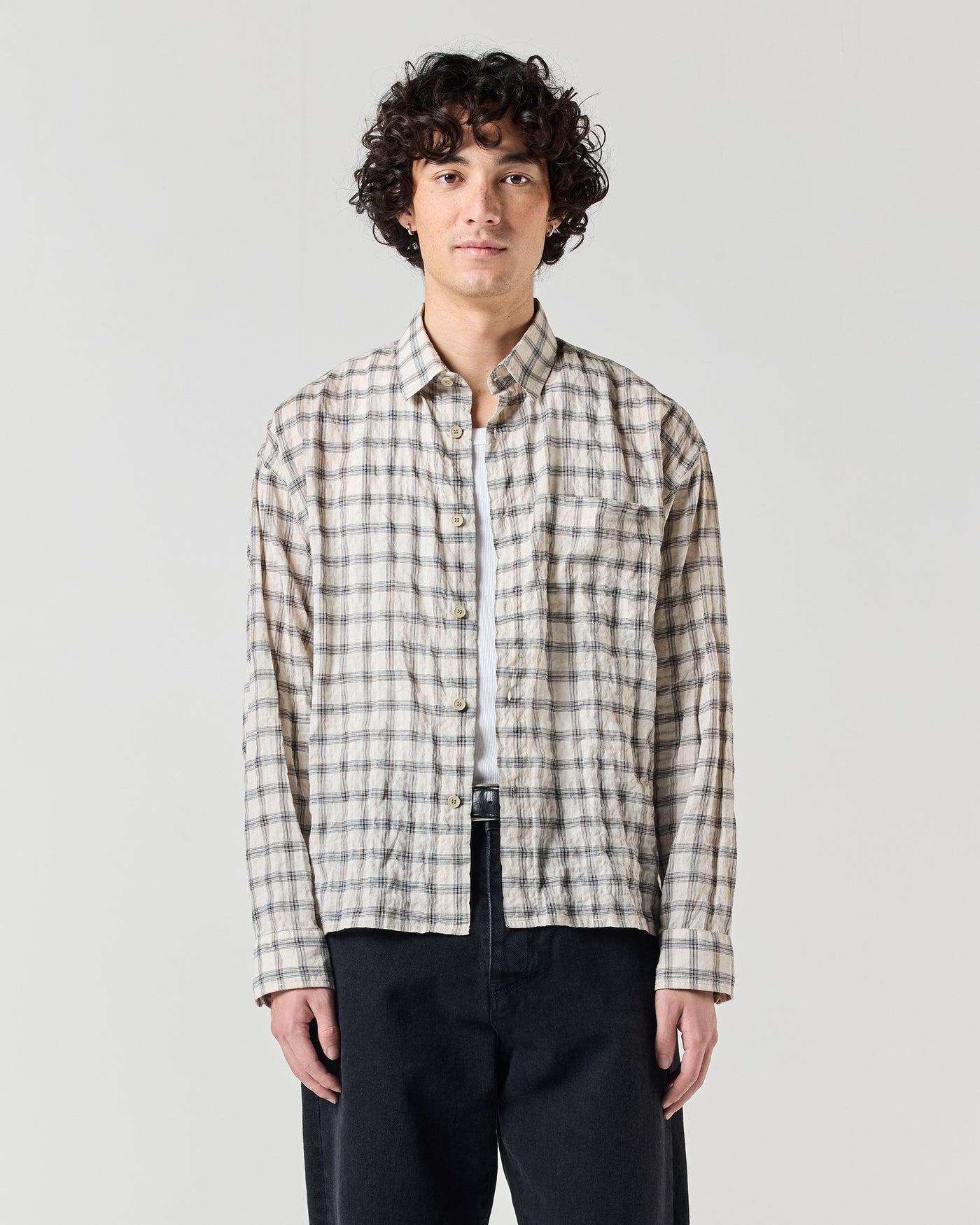 Japanese Shirt - Cream Check | RONNING, Everyday Uniform