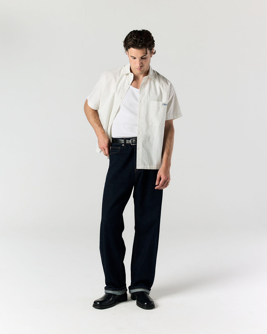 Short Sleeve Shirt - Cream Stripe | RONNING, Everyday Uniform
