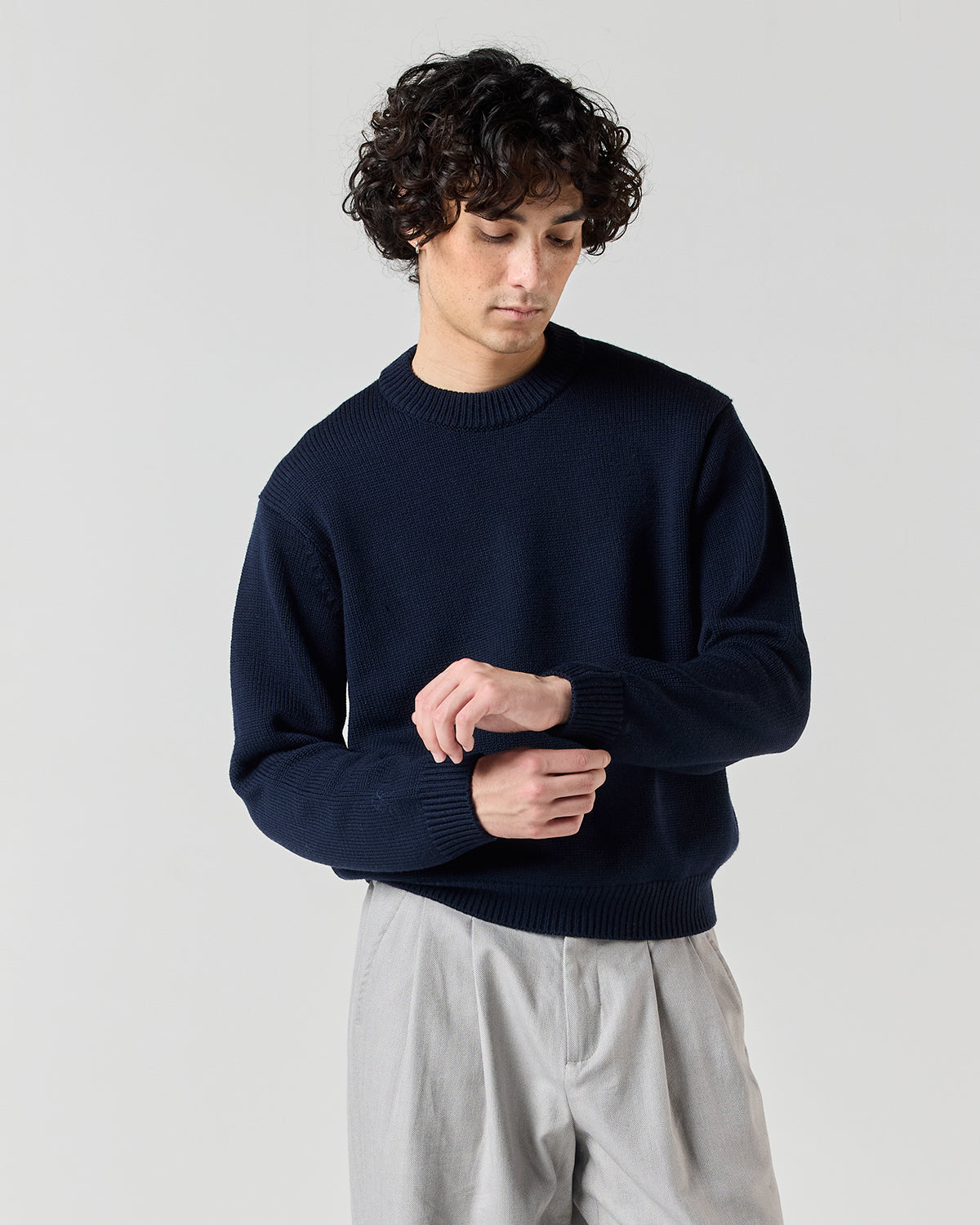 Pure Merino Knit Sweater - Navy | RONNING, Everyday Uniform