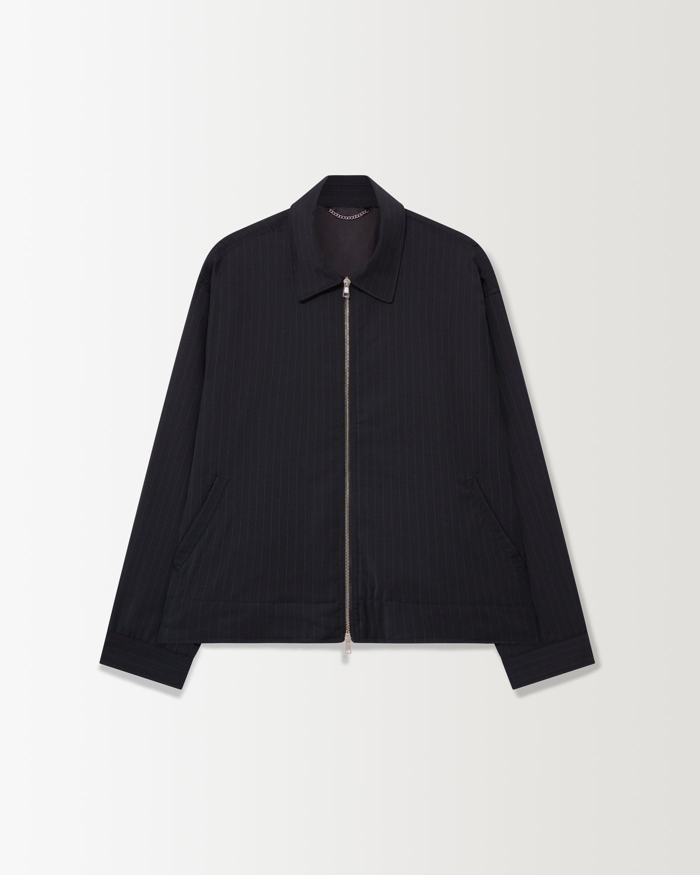 Moto Jacket - Navy Pinstripe