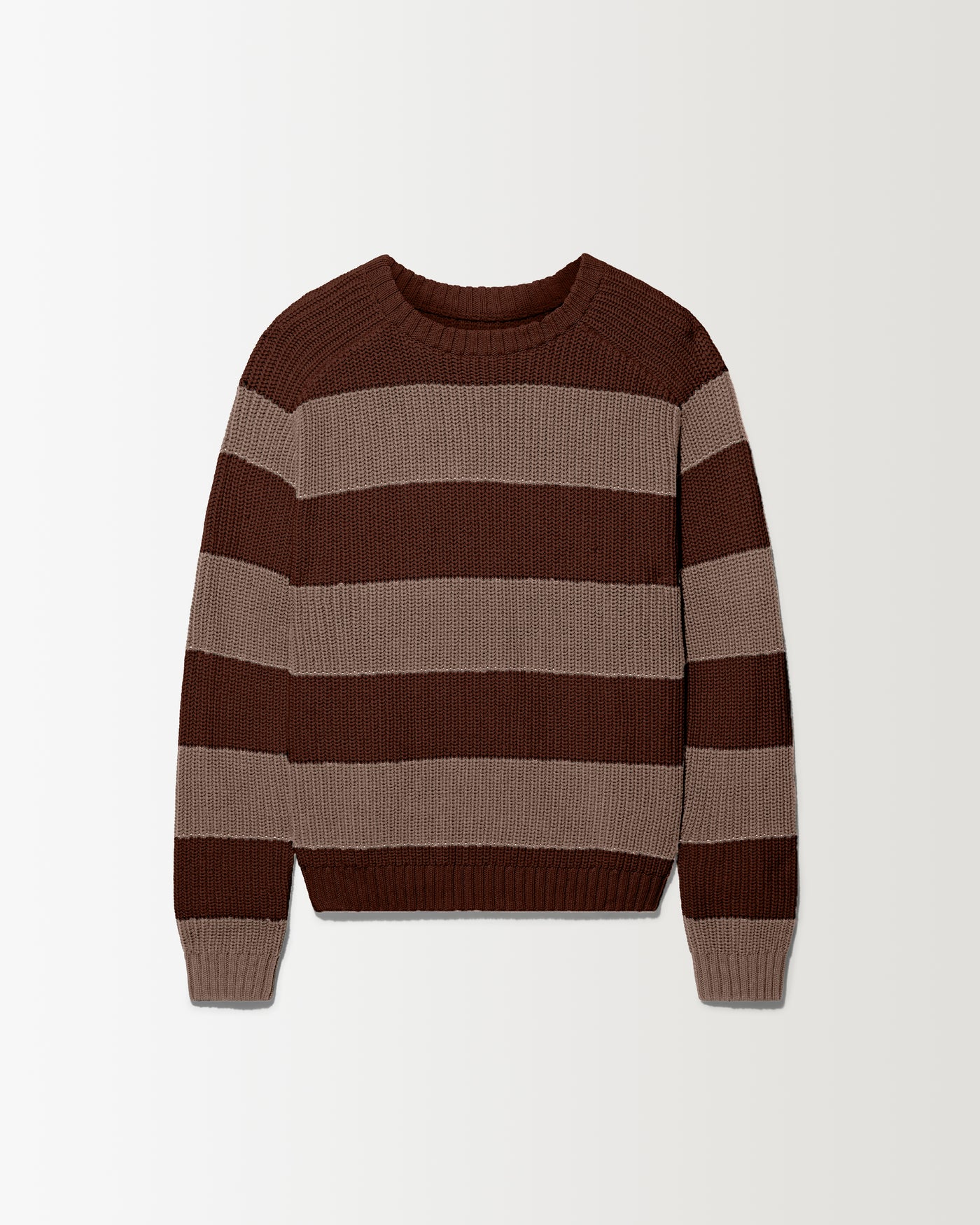 Stripe Fisherman Sweater - Walnut/Mocha