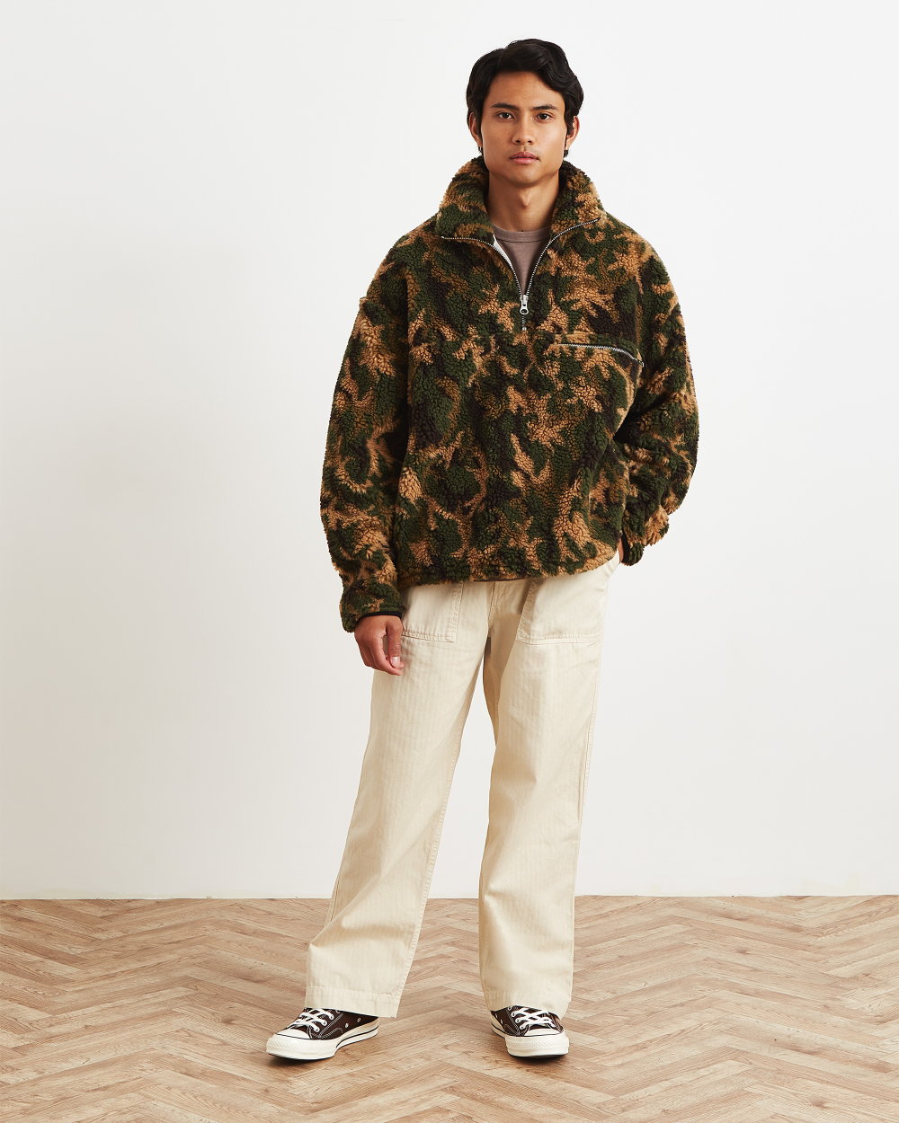 Forest Camo Seclusion Fleece | Men's Quarter Zip Fleece - RONNING
